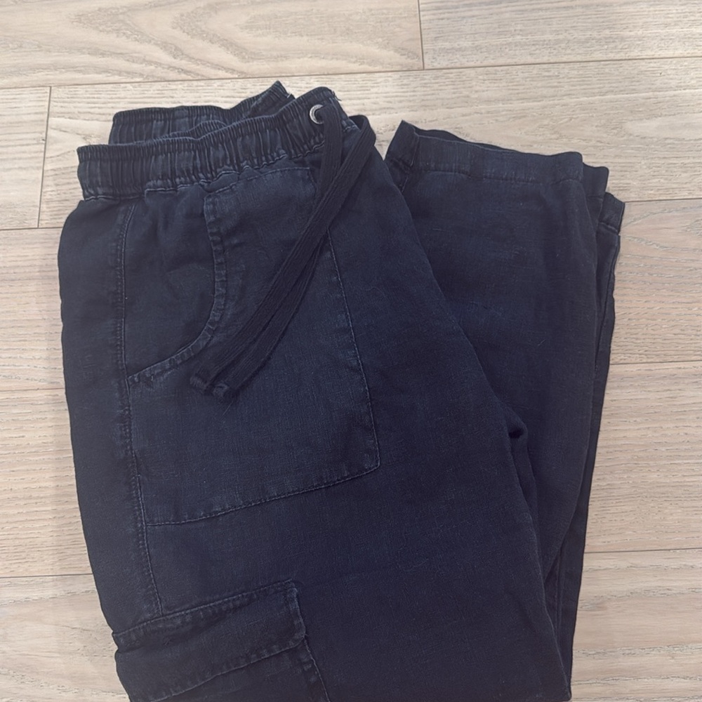 Sanctuary crop cargo pant black size S.